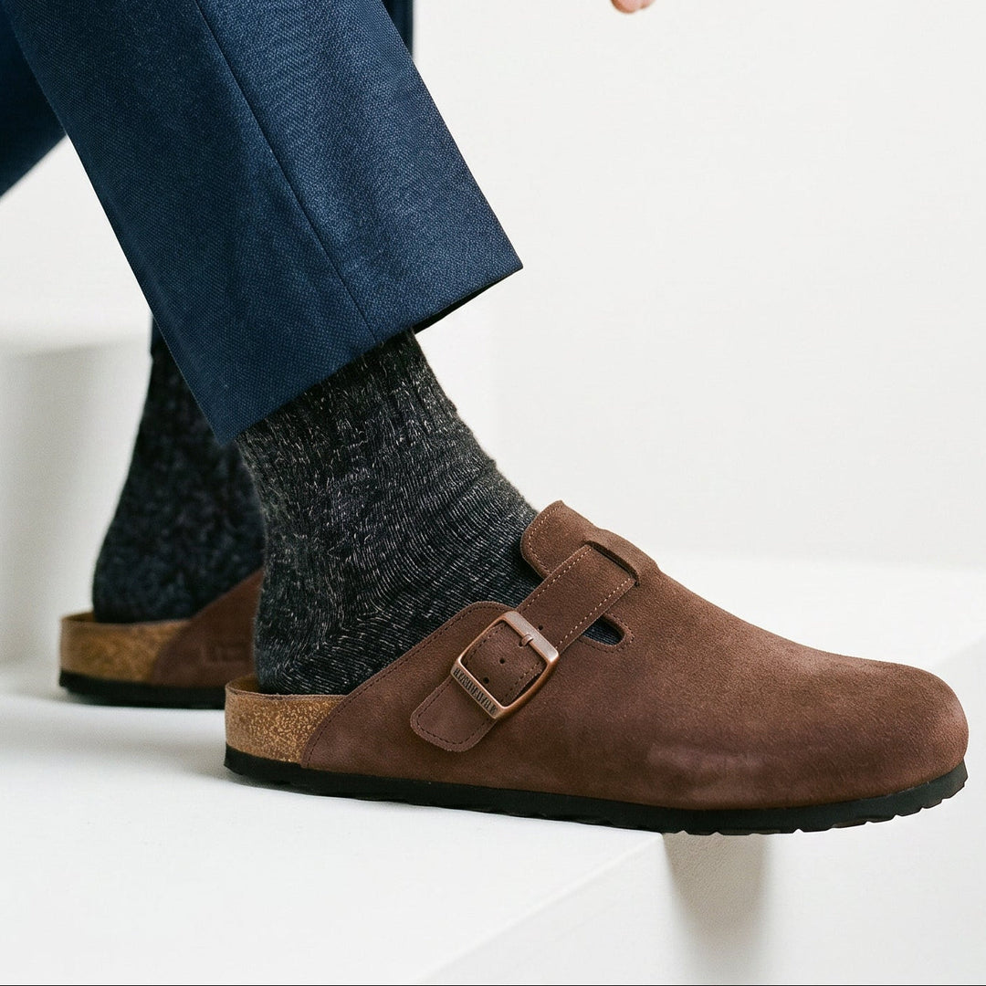 Herren Hausschuhe aus Wildleder - Eleganter Komfort - Bordeaux