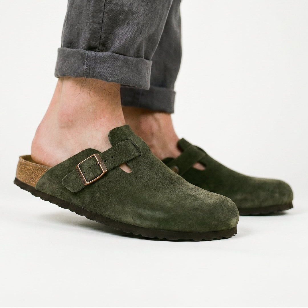 Herren Hausschuhe aus Wildleder - Eleganter Komfort - Grün