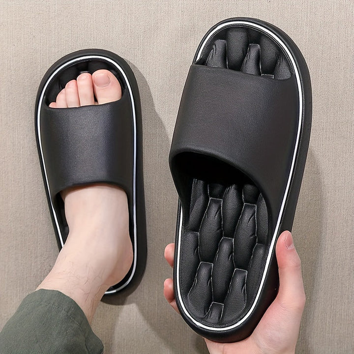 Herren Hausschuhe | Offene Zehen & Atmungsaktiv | Rutschfeste EVA | Einfarbig Slip-On für den Innenbereich