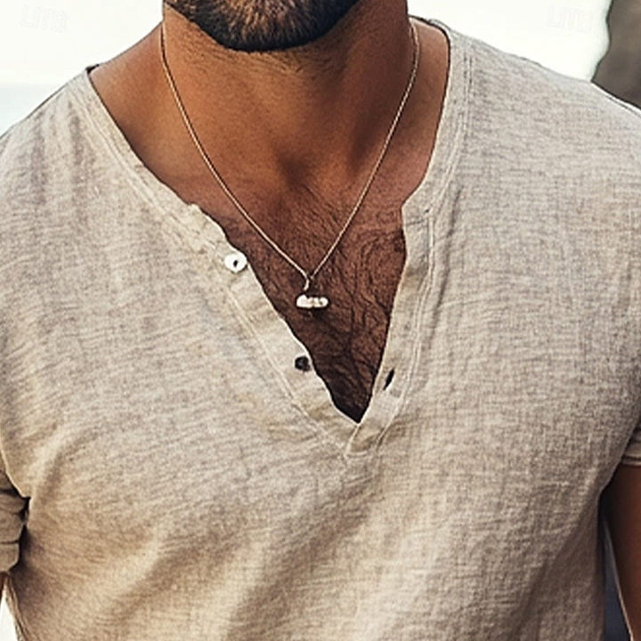 Herren Henley-Shirt Sommer - Lässige Passform