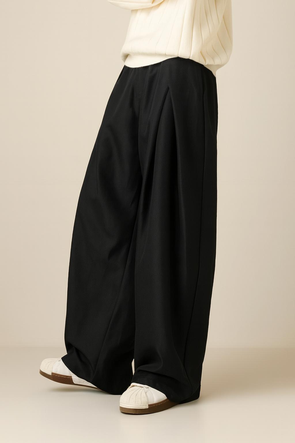 Herren Hochbund Falten Anzughose - Eleganter Schnitt