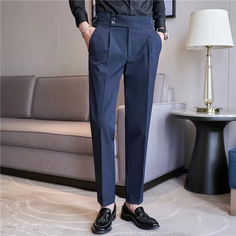 Herren Hochbund-Hose mit Doppelfalte - Elegante Schnittform