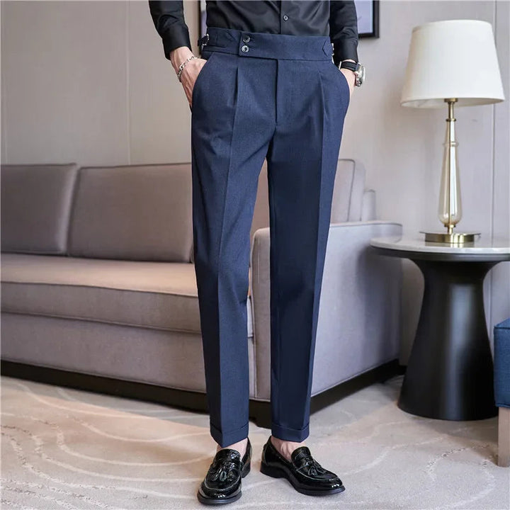 Herren Hochbund-Hose mit Doppelfalte - Elegante Schnittform
