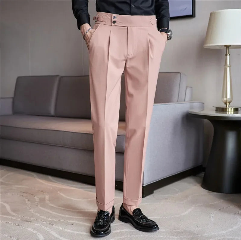 Herren Hochbund-Hose mit Doppelfalte - Elegante Schnittform
