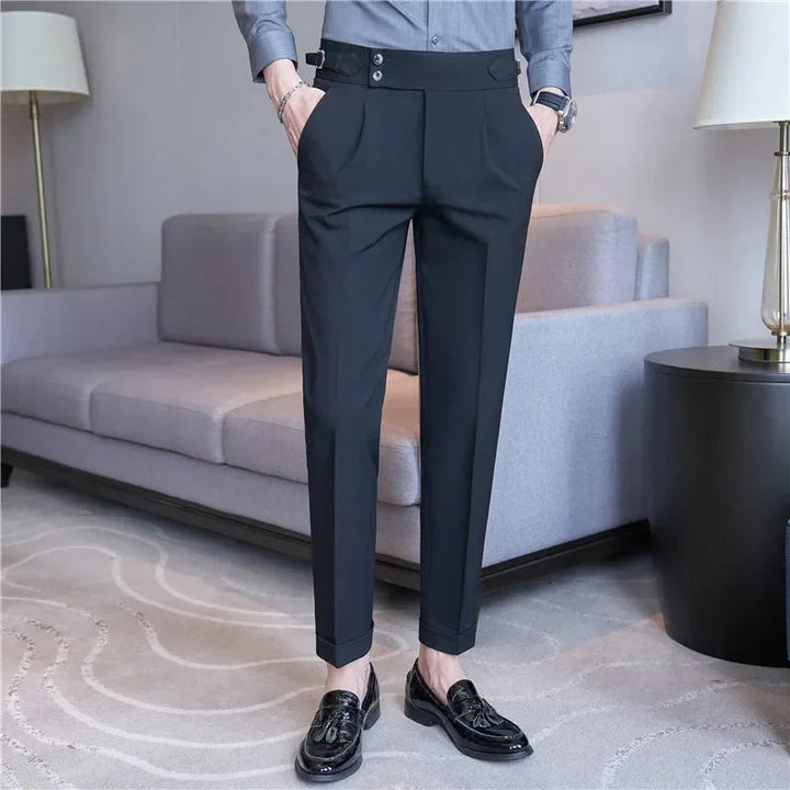 Herren Hochbund-Hose mit Doppelfalte - Elegante Schnittform