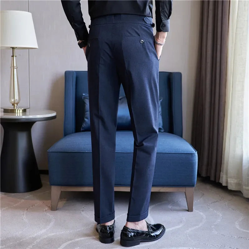 Herren Hochbund-Hose mit Doppelfalte - Elegante Schnittform