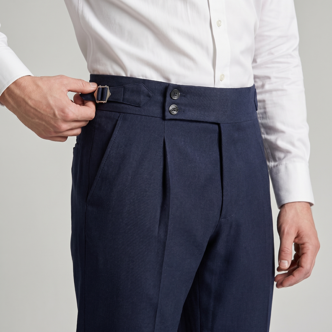 Herren Hochbund-Hose mit Doppelfalte - Elegante Schnittform