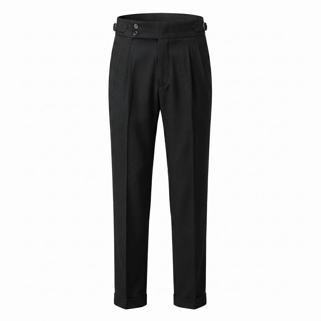 Herren Hochbund-Hose mit Doppelfalte - Elegante Schnittform