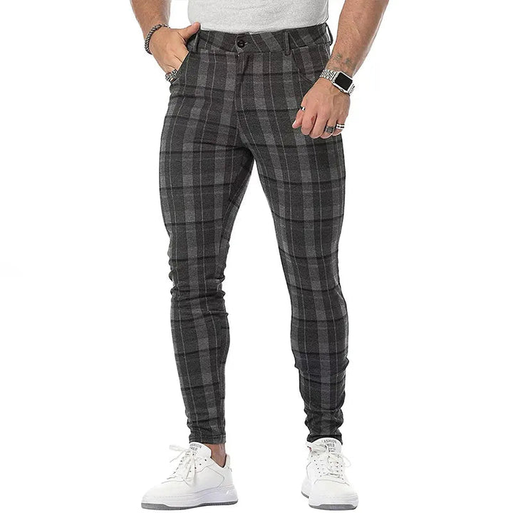 Herren Hose | Kariertes Design | Modern & Bequem | Schlanke Passform | Polyester