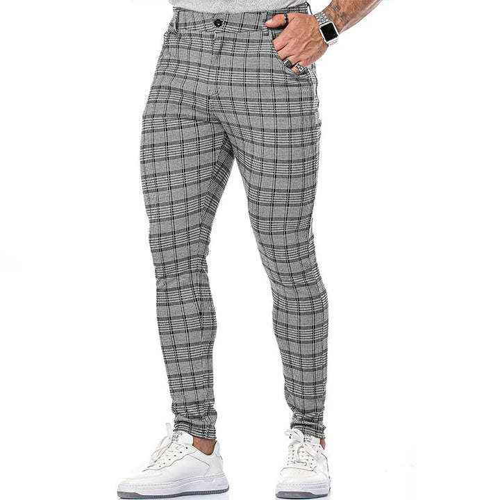 Herren Hose | Kariertes Design | Modern & Bequem | Schlanke Passform | Polyester