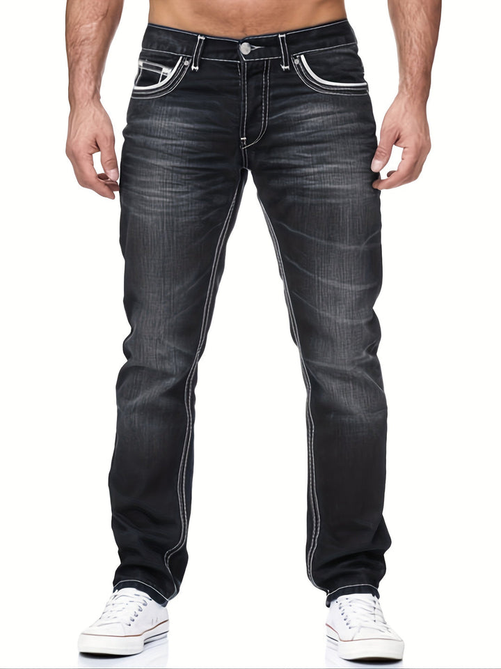 Herren Jeans | Slim Fit | Stretch Denim & Bestickte Tasche | Lässiger Stil