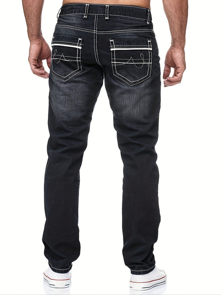 Herren Jeans | Slim Fit | Stretch Denim & Bestickte Tasche | Lässiger Stil