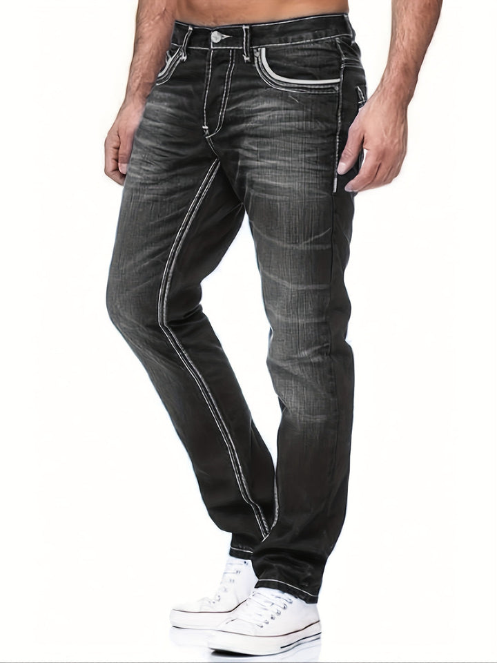 Herren Jeans | Slim Fit | Stretch Denim & Bestickte Tasche | Lässiger Stil