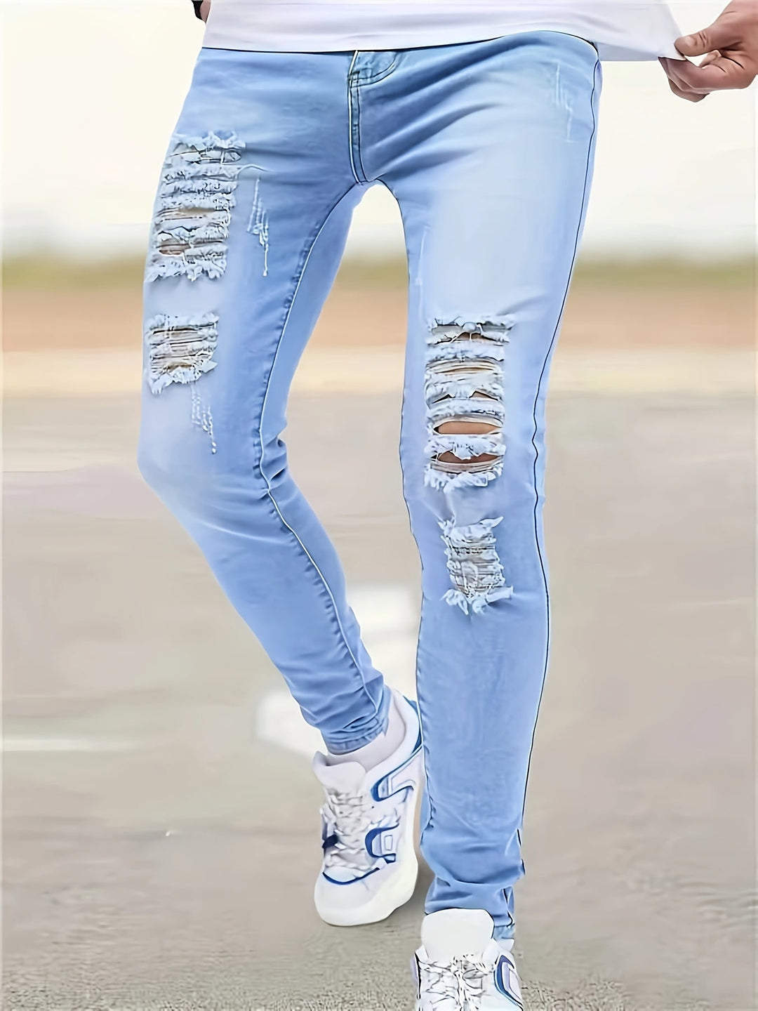 Herren Jeans | Slim Fit | Stretch Denim | Blau Gewaschen