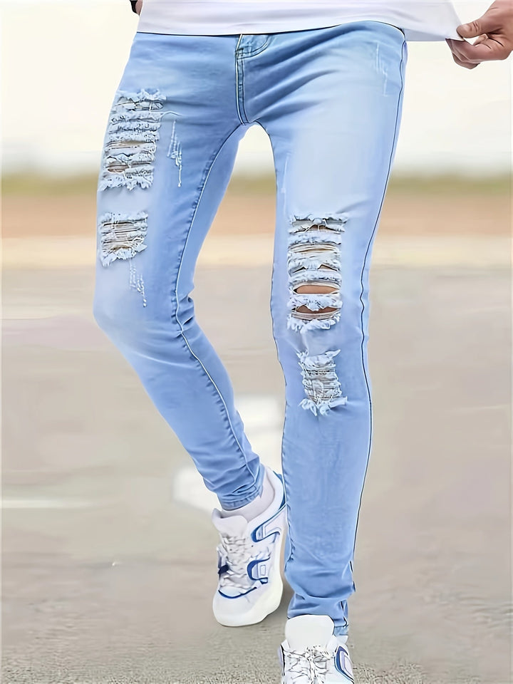 Herren Jeans | Slim Fit | Stretch Denim | Blau Gewaschen