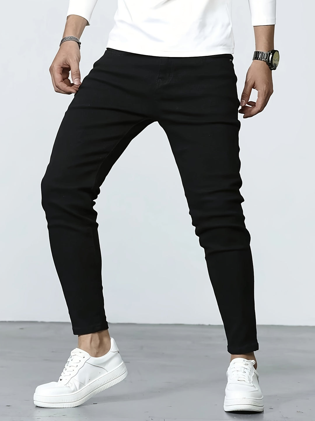 Herren Jeans | Stretch Slim Fit | Casual Baumwollmix | Einfarbig | Zeitloser Look