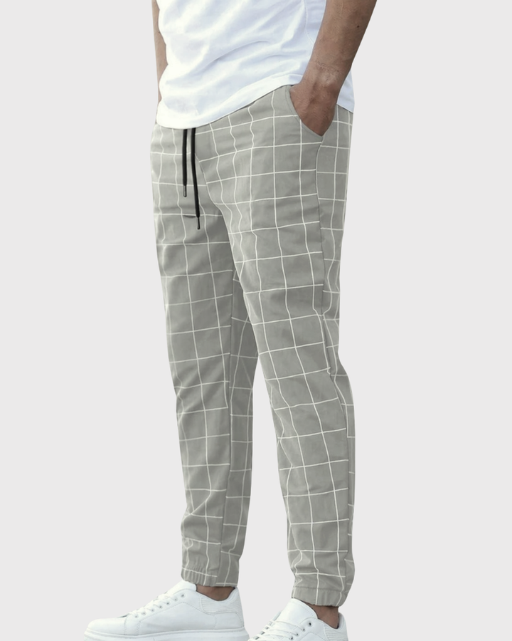 Herren Jogginghose mit Gittermuster - Moderne Passform - Khaki