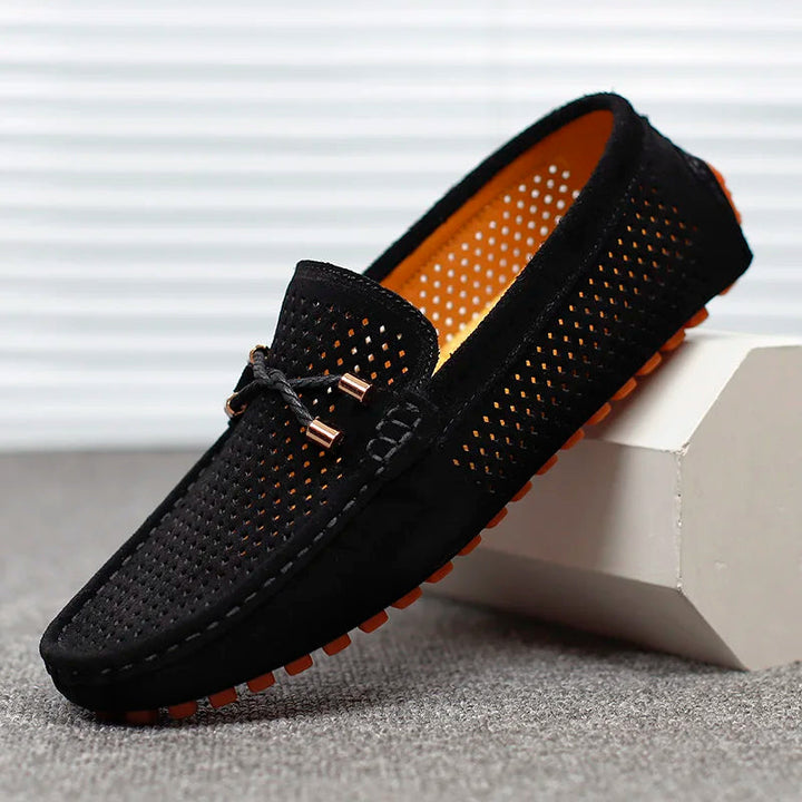 Herren Klassische Atmungsaktive Schnürschuhe Loafer - Eleganter Alltag - Schwarz
