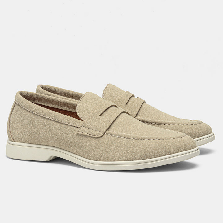 Herren klassischer Slip-On Loafer - eleganter Komfort - Hellbeige