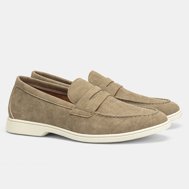Herren klassischer Slip-On Loafer - eleganter Komfort - Walnussbraun