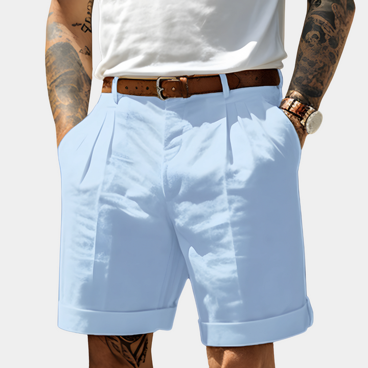 Herren Komfort-Shorts mit strukturiertem Design - Eleganter Alltag - Blau