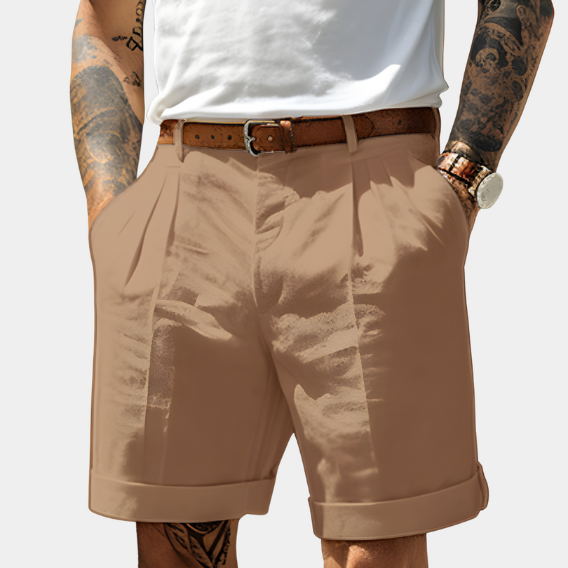 Herren Komfort-Shorts mit strukturiertem Design - Eleganter Alltag - Braun