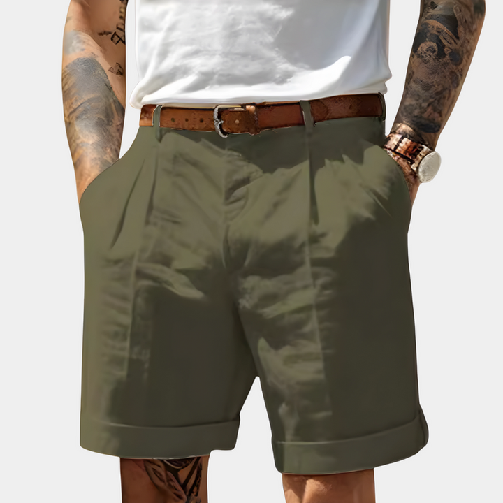 Herren Komfort-Shorts mit strukturiertem Design - Eleganter Alltag - Grün