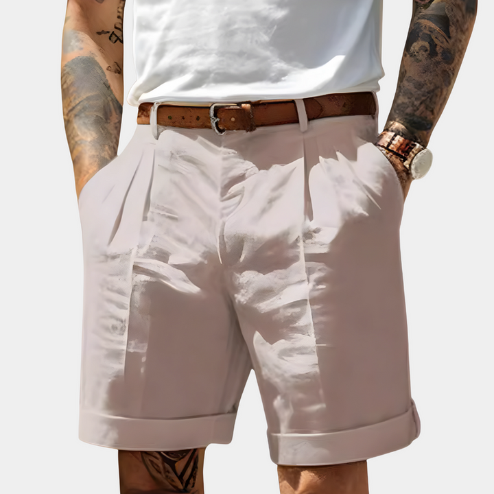 Herren Komfort-Shorts mit strukturiertem Design - Eleganter Alltag - Rosa