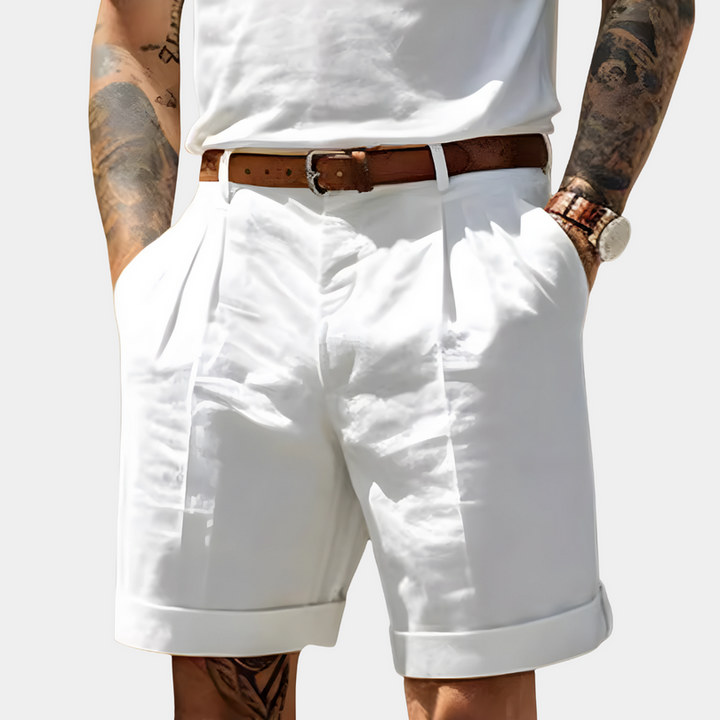 Herren Komfort-Shorts mit strukturiertem Design - Eleganter Alltag - Weiß