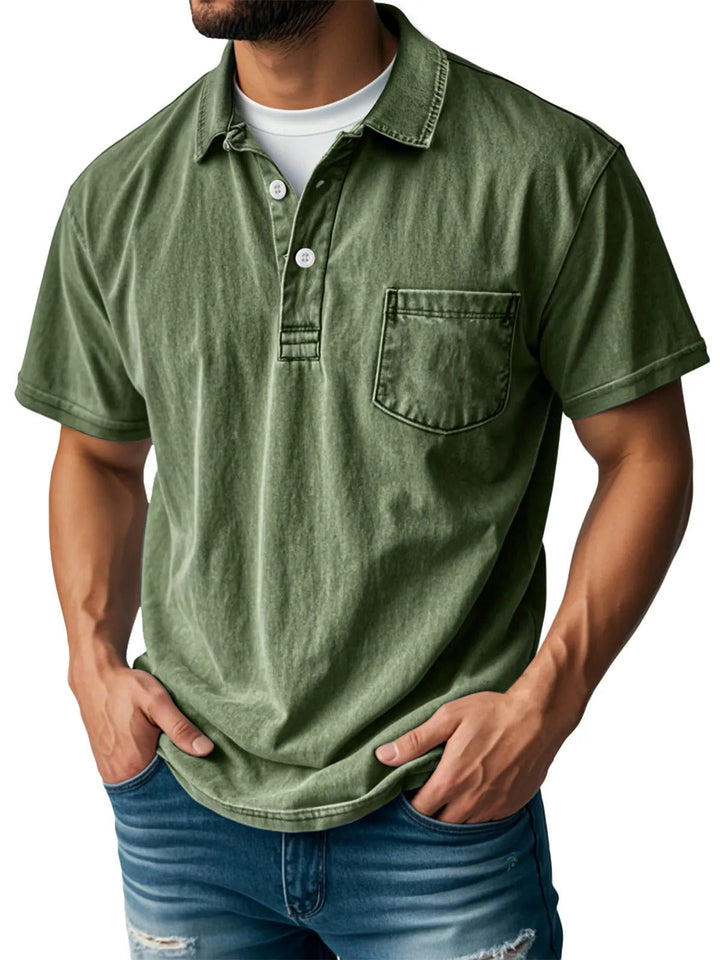 Herren Kurzarm-Poloshirt Donald - Klassischer Stil - Armeegrün