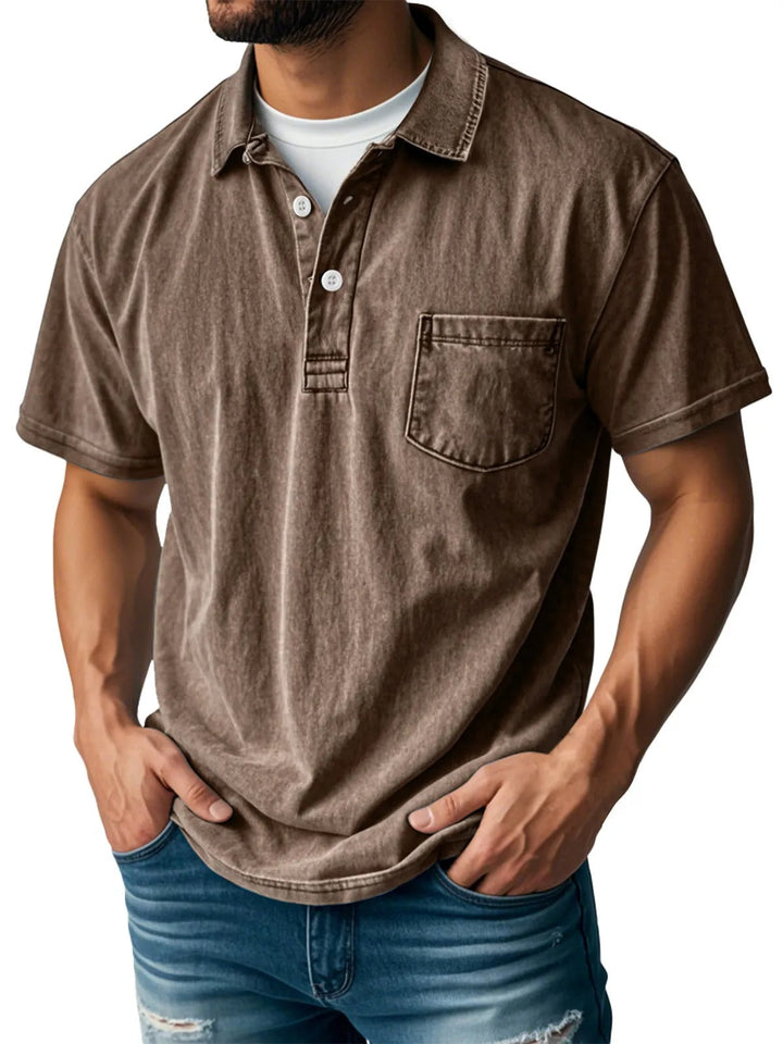 Herren Kurzarm-Poloshirt Donald - Klassischer Stil - Braun