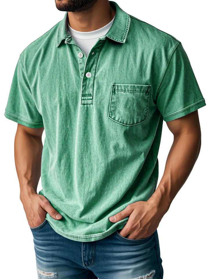 Herren Kurzarm-Poloshirt Donald - Klassischer Stil - Grün