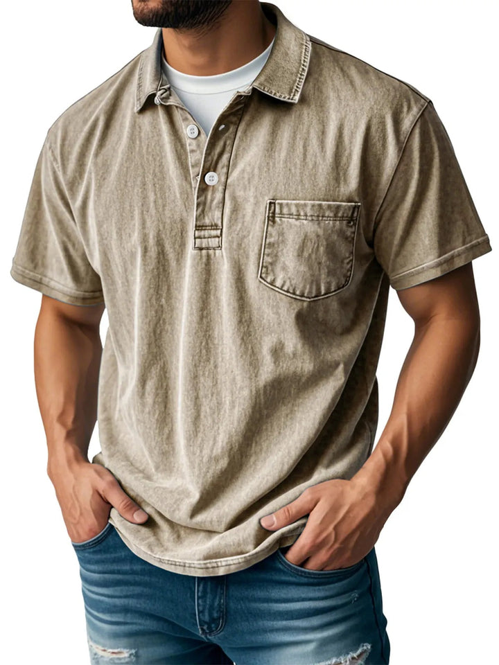 Herren Kurzarm-Poloshirt Donald - Klassischer Stil - Khaki