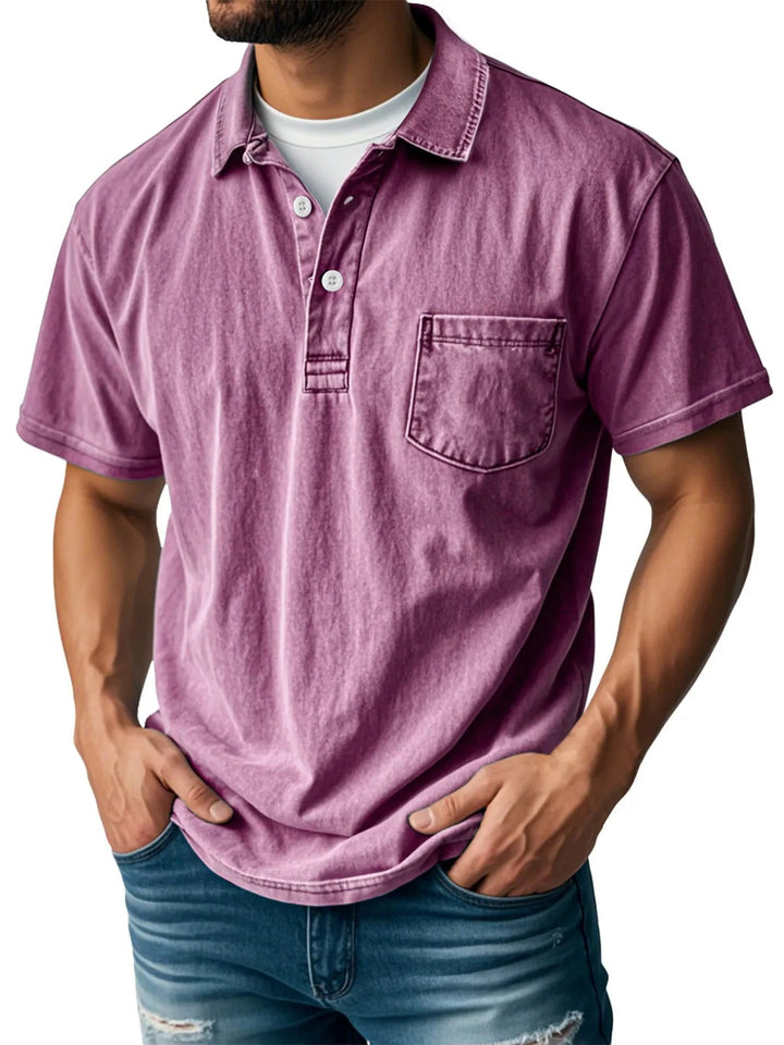 Herren Kurzarm-Poloshirt Donald - Klassischer Stil - Rosa