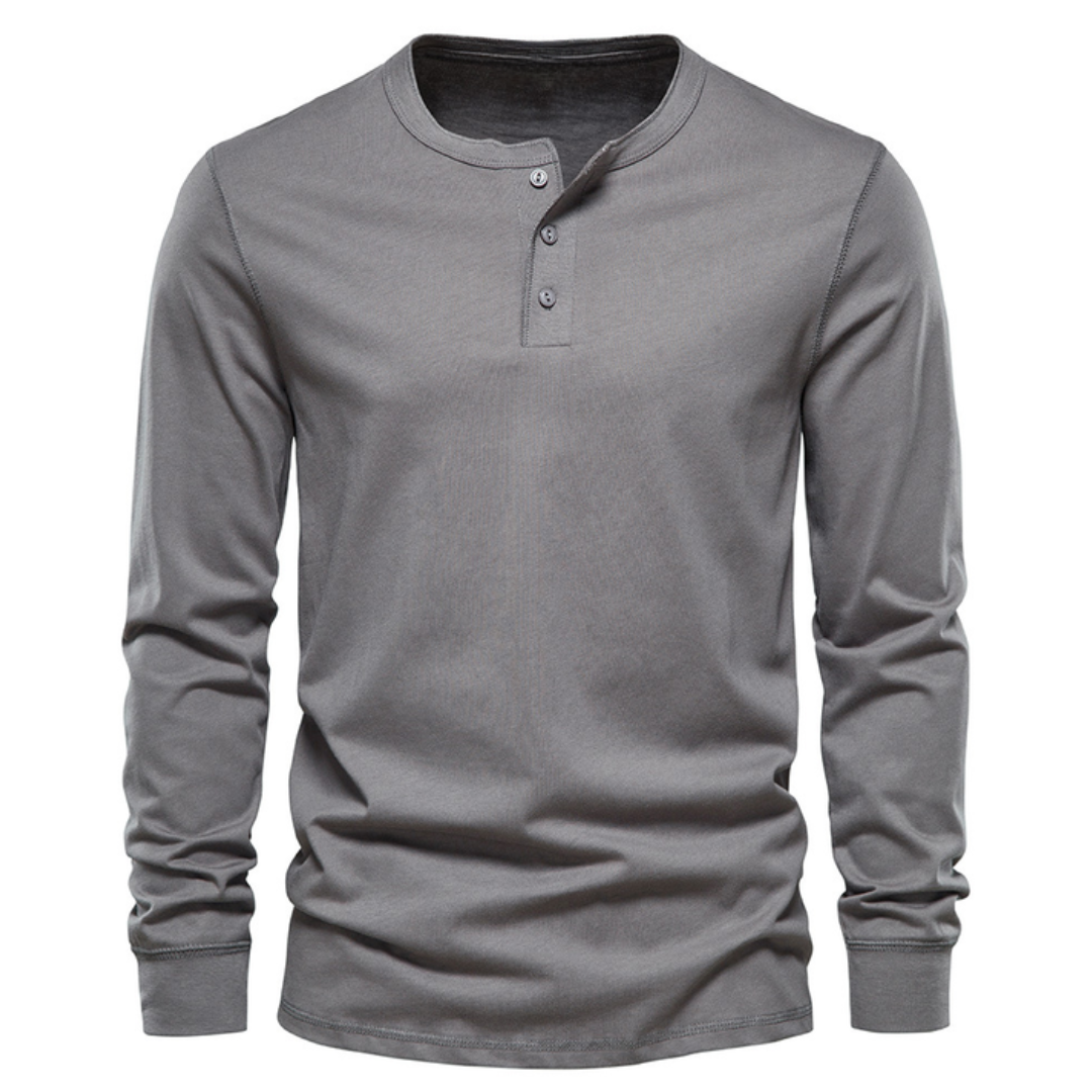Herren Langarmhemd Klassisch - Elegante Passform - Dunkelgrau