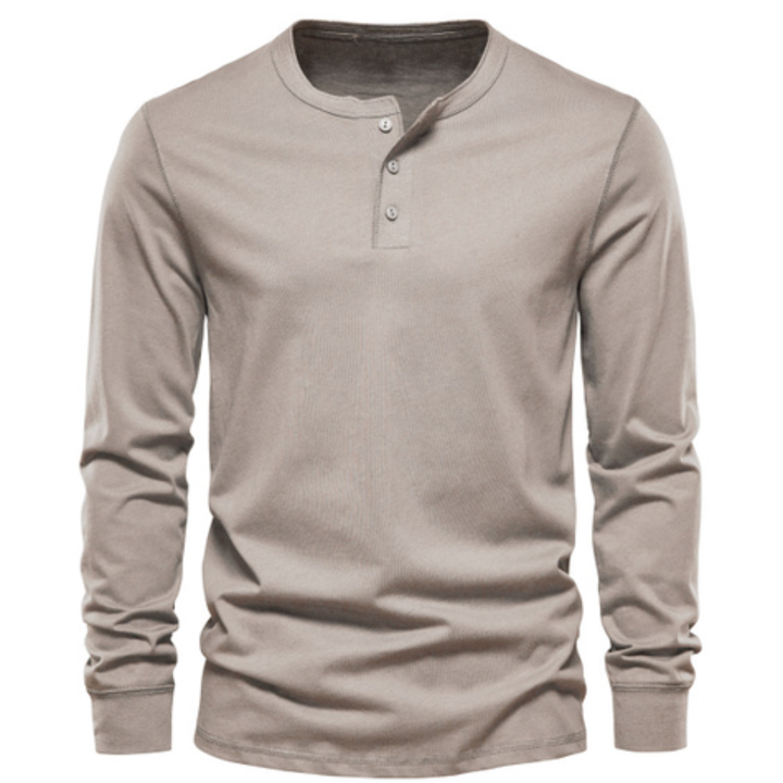 Herren Langarmhemd Klassisch - Elegante Passform - Khaki