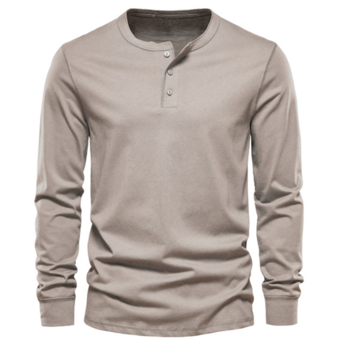 Herren Langarmhemd Klassisch - Elegante Passform - Khaki