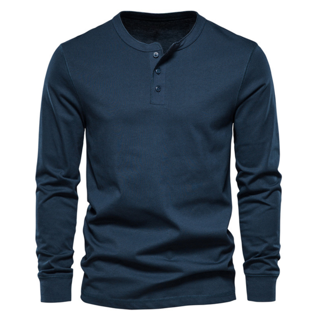 Herren Langarmhemd Klassisch - Elegante Passform - Marineblau