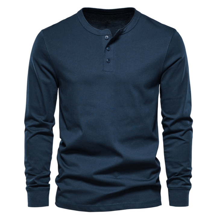 Herren Langarmhemd Klassisch - Elegante Passform - Marineblau