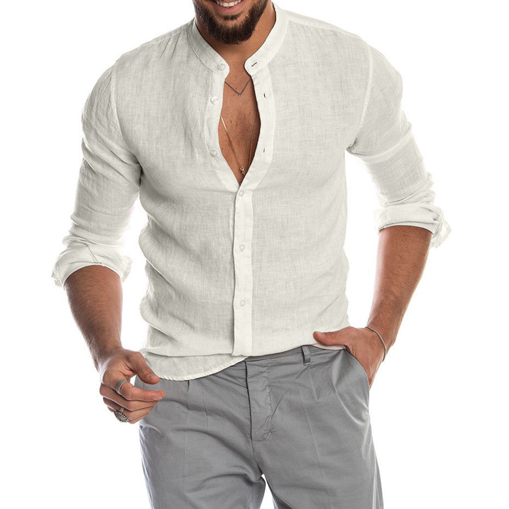 Herren Langarmhemd Slim Fit - Klassischer Business Look - Weiß