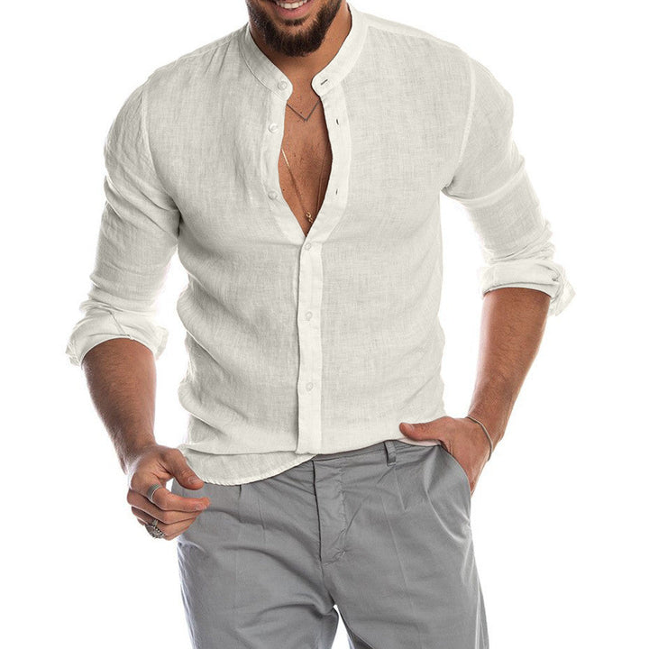 Herren Langarmhemd Slim Fit - Klassischer Business Look - Weiß