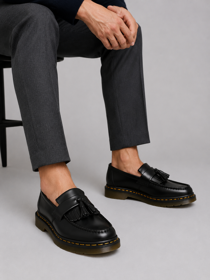 Herren Leder Loafer mit Quasten – Elegante Slip-On Schuhe