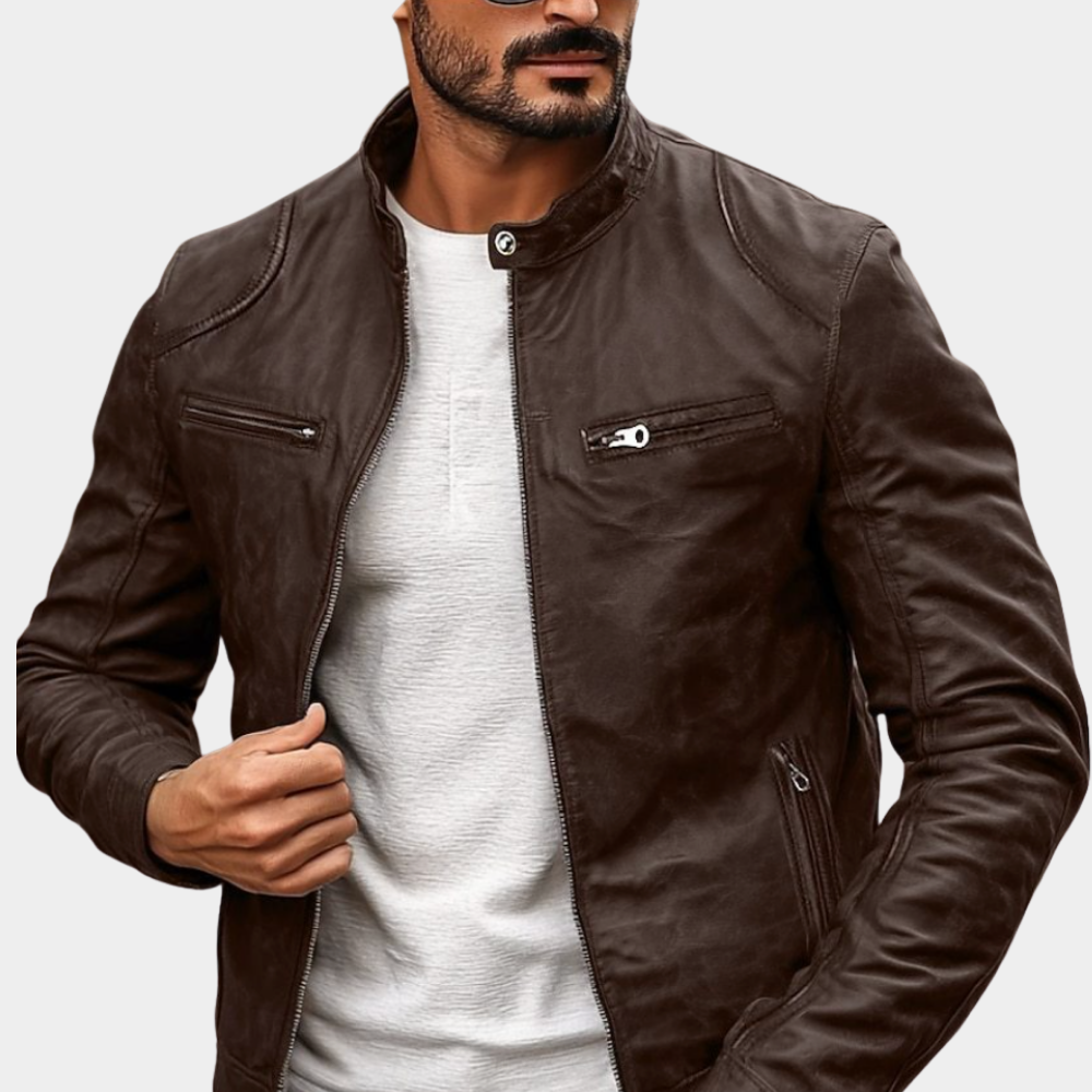 Herren Leichte Abenteuerjacke - Atmungsaktiv und tailliert - Braun