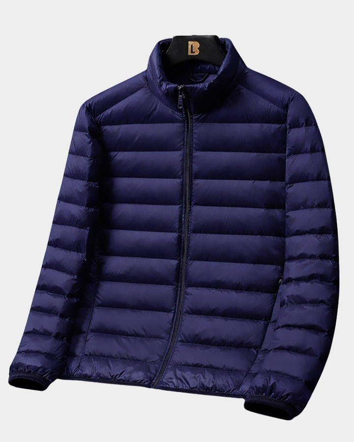 Herren leichte Daunenjacke - ultraleicht und packbar - Dunkelblau
