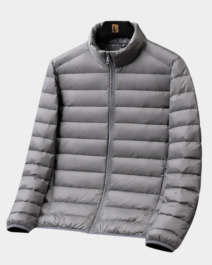 Herren leichte Daunenjacke - ultraleicht und packbar - Grau