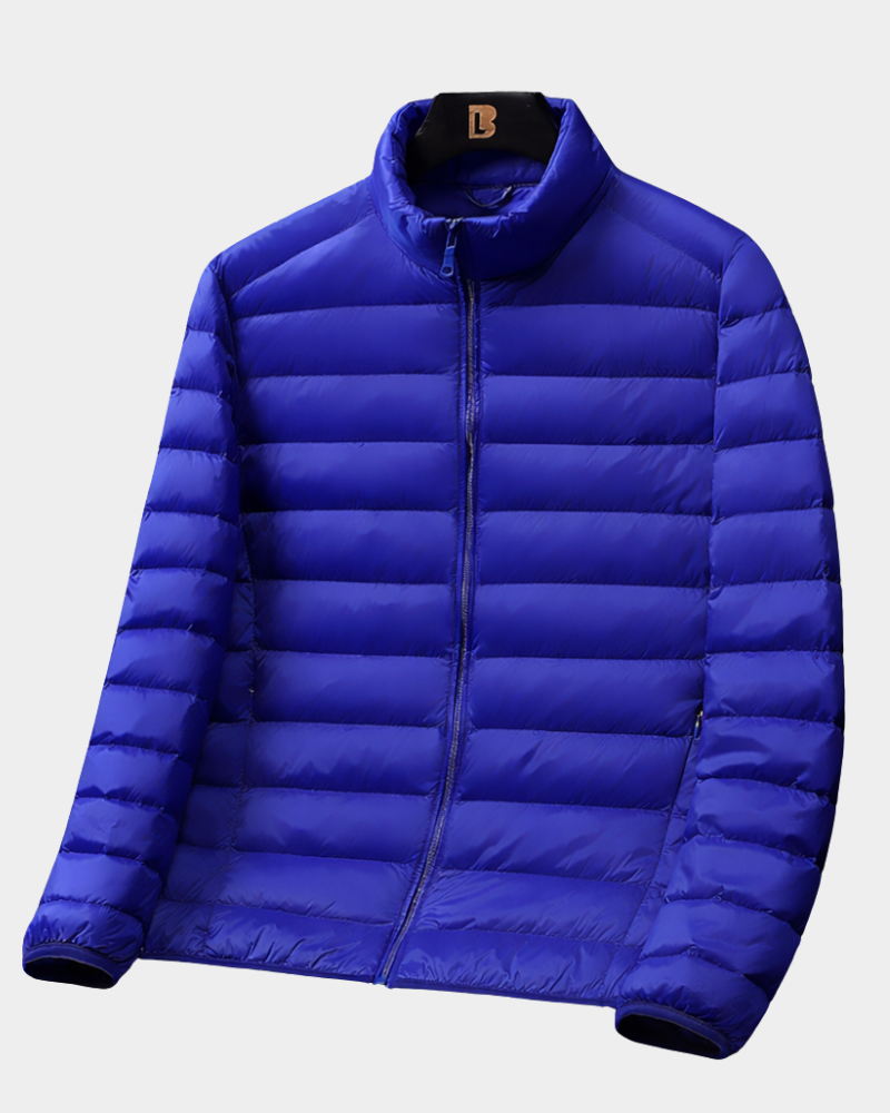 Herren leichte Daunenjacke - ultraleicht und packbar - Hellblau