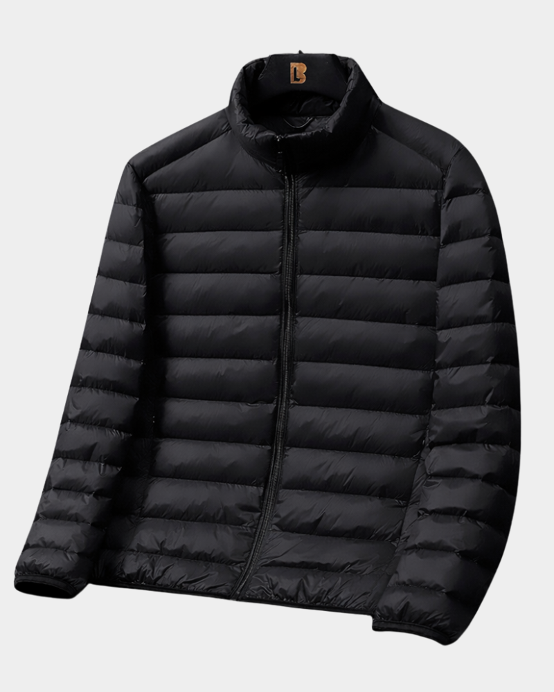 Herren leichte Daunenjacke - ultraleicht und packbar - Schwarz