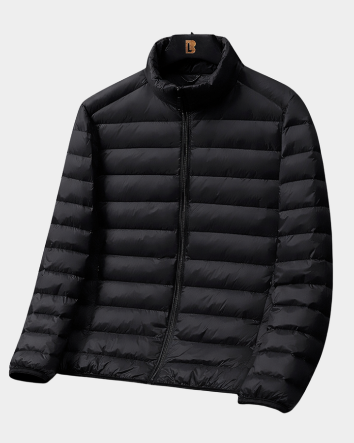 Herren leichte Daunenjacke - ultraleicht und packbar - Schwarz