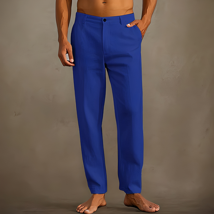 Herren leichte Sommerhose - eleganter Schnitt - Blau