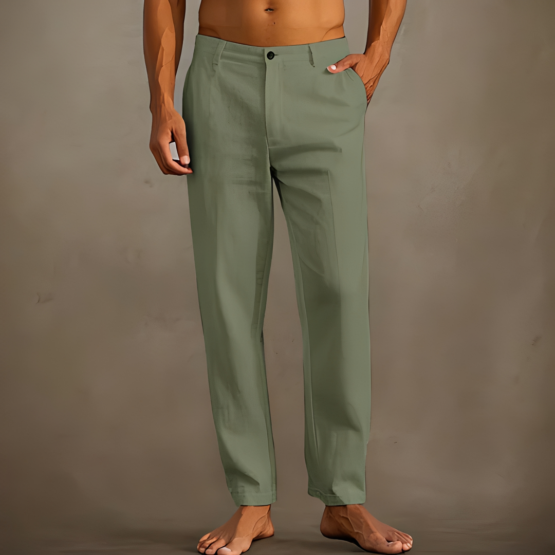Herren leichte Sommerhose - eleganter Schnitt - Grün